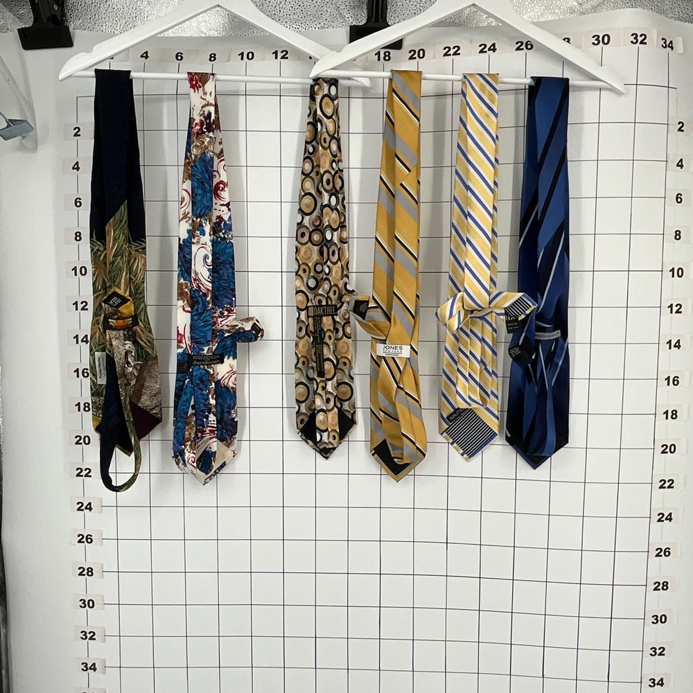 Mens Tie Bundle Lot 6 Nautica Jones New York Silk Striped Floral Geometric - Picture 10 of 13
